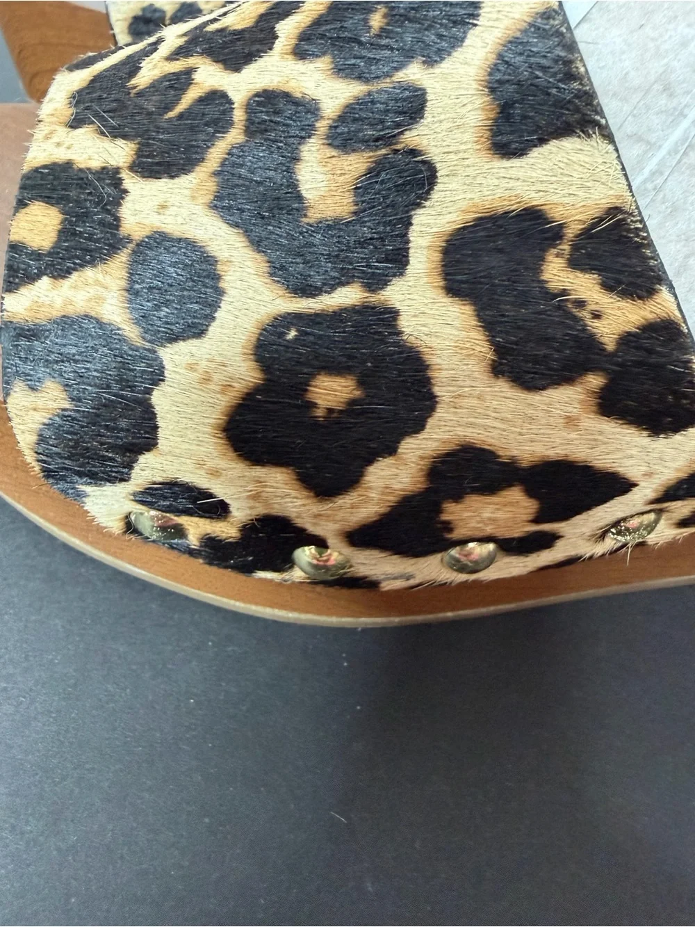 Sam Edelman Leopard Print Wedge Sandals with Black Ankle Strap